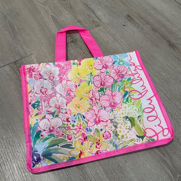Lily Pulitzer Floral Garden Reusable Tote Bag - Picture 2 of 5